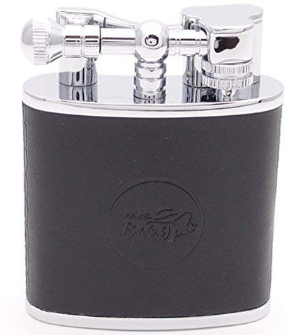 Mrs. Brog Huge Table Top Cigar Lighter - Black Leather - Twin Torch Flame Mrs. Brog Huge Table Top Cigar Lighter - Black Leather - Twin Torch Flame