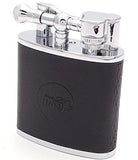 Mrs. Brog Huge Table Top Cigar Lighter - Black Leather - Twin Torch Flame