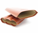 Fine Leather Cigar Case for 2 - Authentic Full Grade Buffalo Hide Leather - Bordo