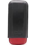 Fine Leather Cigar Case for 2 - Authentic Full Grade Buffalo Hide Leather - Bordo