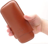 Leather Cigar Pouch for 3 - Authentic Full Grade Buffalo Hide Leather