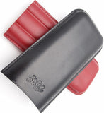 Fine Leather Cigar Case for 2 - Authentic Full Grade Buffalo Hide Leather - Bordo