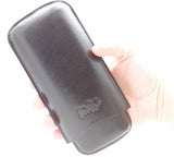 Leather Cigar Pouch for 3 - Authentic Full Grade Buffalo Hide Leather