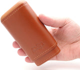 Spanish Cedar and Leather Robusto Cigar Case - Authentic Full Grade Buffalo Hide Leather