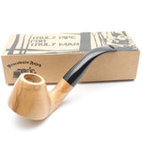 Olive Bent Italian Olive Wood Tobacco Pipe