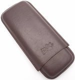 Fine Leather Cigar Case for 2 - Authentic Full Grade Buffalo Hide Leather - Bordo