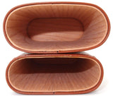 Spanish Cedar and Leather Robusto Cigar Case - Authentic Full Grade Buffalo Hide Leather