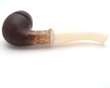 Mr. Brog Smoking Pipe - Model No. 117 Bishop Walnut Sandblast - Mediterranean Briar Wood - Hand Made Tobacco Pipe