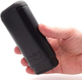 Grooved Robusto Leather Cigar Cases - Inside Cedar Wood Compartments - Authentic Full Grade Buffalo Hide Leather