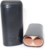Grooved Robusto Leather Cigar Cases - Inside Cedar Wood Compartments - Authentic Full Grade Buffalo Hide Leather