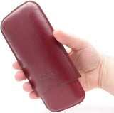 Leather Cigar Pouch for 3 - Authentic Full Grade Buffalo Hide Leather
