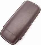 Fine Leather Cigar Case for 2 - Authentic Full Grade Buffalo Hide Leather - Bordo