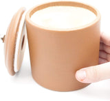 Fine Leather Pipe Tobacco Jar - Authentic Full Grade Cow Leather - Tan