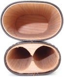 Grooved Robusto Leather Cigar Cases - Inside Cedar Wood Compartments - Authentic Full Grade Buffalo Hide Leather