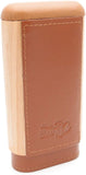 Spanish Cedar & Leather Robusto Cigar Case - Authentic Full Grade Buffalo Hide Leather