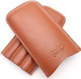 Leather Cigar Pouch for 3 - Authentic Full Grade Buffalo Hide Leather
