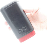 Spanish Cedar and Leather Robusto Cigar Case - Authentic Full Grade Buffalo Hide Leather