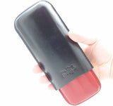 Fine Leather Cigar Case for 2 - Authentic Full Grade Buffalo Hide Leather - Bordo