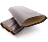 Fine Leather Cigar Case for 2 - Authentic Full Grade Buffalo Hide Leather - Bordo
