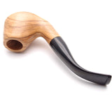 Olive Bent Italian Olive Wood Tobacco Pipe