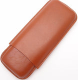 Fine Leather Cigar Case for 2 - Authentic Full Grade Buffalo Hide Leather - Bordo