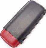 Fine Leather Cigar Case for 2 - Authentic Full Grade Buffalo Hide Leather - Bordo