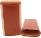 Spanish Cedar & Leather Robusto Cigar Case - Authentic Full Grade Buffalo Hide Leather