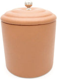 Fine Leather Pipe Tobacco Jar - Authentic Full Grade Cow Leather - Tan