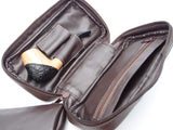 Pipe Tobacco Leather Pouch Combo - Authentic Full Grade Leather - Brown