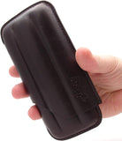 Leather Cigar Case for 3 - Authentic Full Grade Buffalo Hide Leather