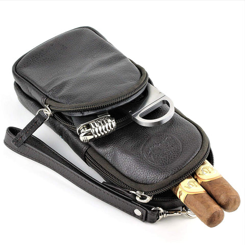 Mrs. Brog Elegant Full Grain Leather Cigar Pouch - Travel Case Mrs. Brog Elegant Full Grain Leather Cigar Pouch - Travel Case