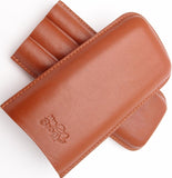 Fine Leather Cigar Case for 2 - Authentic Full Grade Buffalo Hide Leather - Bordo