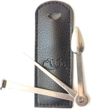 Lightweight 3-in-1 Tool with Leather Pouch - Spike Tamper Reamer - Tobacco Pipe Tool