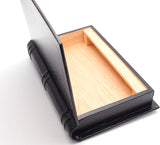 Travel Cigar Humidor Box Great Carry Along - Authentic Full Grade Buffalo Hide Leather - Black