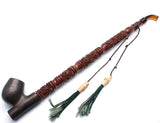 Mr. Brog Beautiful Handmade 19 Inch Long Tobbaco Smoking Pipe - Orient Morta Walnut - Oak Morta Wood