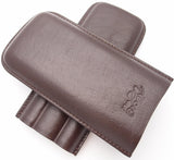 Fine Leather Cigar Case for 2 - Authentic Full Grade Buffalo Hide Leather - Bordo