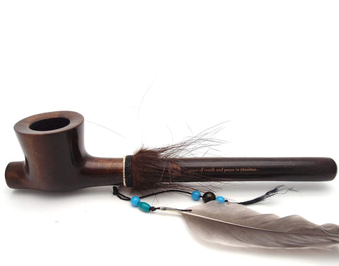 Lakota Indian Peace Pear Wood Tobacco Pipe Lakota Indian Peace Pear Wood Tobacco Pipe