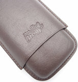 Fine Leather Cigar Case for 2 - Authentic Full Grade Buffalo Hide Leather - Bordo