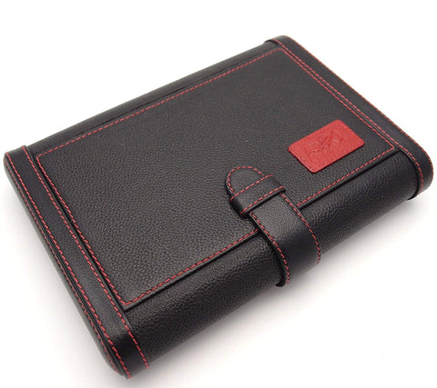 Travel Cigar Humidor Box Great Carry Along - Authentic Full Grade Cow Leather - Black & Red Stitch Travel Cigar Humidor Box Great Carry Along - Authentic Full Grade Cow Leather - Black & Red Stitch