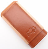 Spanish Cedar & Leather Robusto Cigar Case - Authentic Full Grade Buffalo Hide Leather