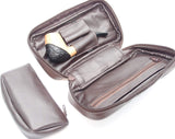 Pipe Tobacco Leather Pouch Combo - Authentic Full Grade Leather - Brown