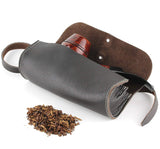 Mr. Brog Elegant Full Grain Leather Tobacco Pipe Pouch Rollup - (Small)