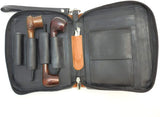 Sheep Napa Leather Tobacco Pipe Pouch Combo - Four Pipes and Tobacco Pouch & Tool Pockets