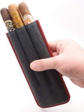 Buffalo Hide Leather Cigar Case for 3 with Soft Matte Finish