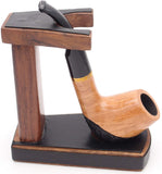 Leather Tobacco Pipe Holder - Authentic Full Grade Buffalo Hide Leather - Black