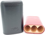 Robusto Leather Cigar Holder - Inside Cedar Wood Compartments - Authentic Full Grade Buffalo Hide Leather