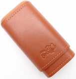 Spanish Cedar and Leather Robusto Cigar Case - Authentic Full Grade Buffalo Hide Leather