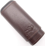 Grooved Robusto Leather Cigar Cases - Inside Cedar Wood Compartments - Authentic Full Grade Buffalo Hide Leather