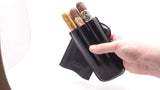 Leather Cigar Pouch for 3 - Authentic Full Grade Buffalo Hide Leather