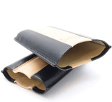 Triple Buffalo Hide Leather Cigar Case